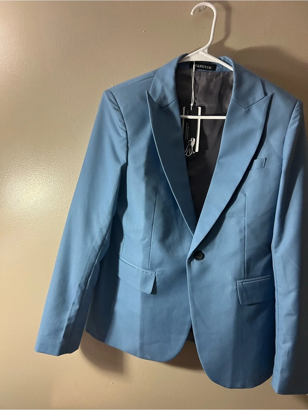 Wangyue Boys Dusty Blue Three-Piece Suit - Classic Formal Blazer & Vest